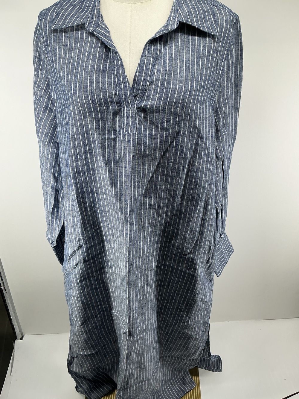 100% European Linen Popover Maxi Dress